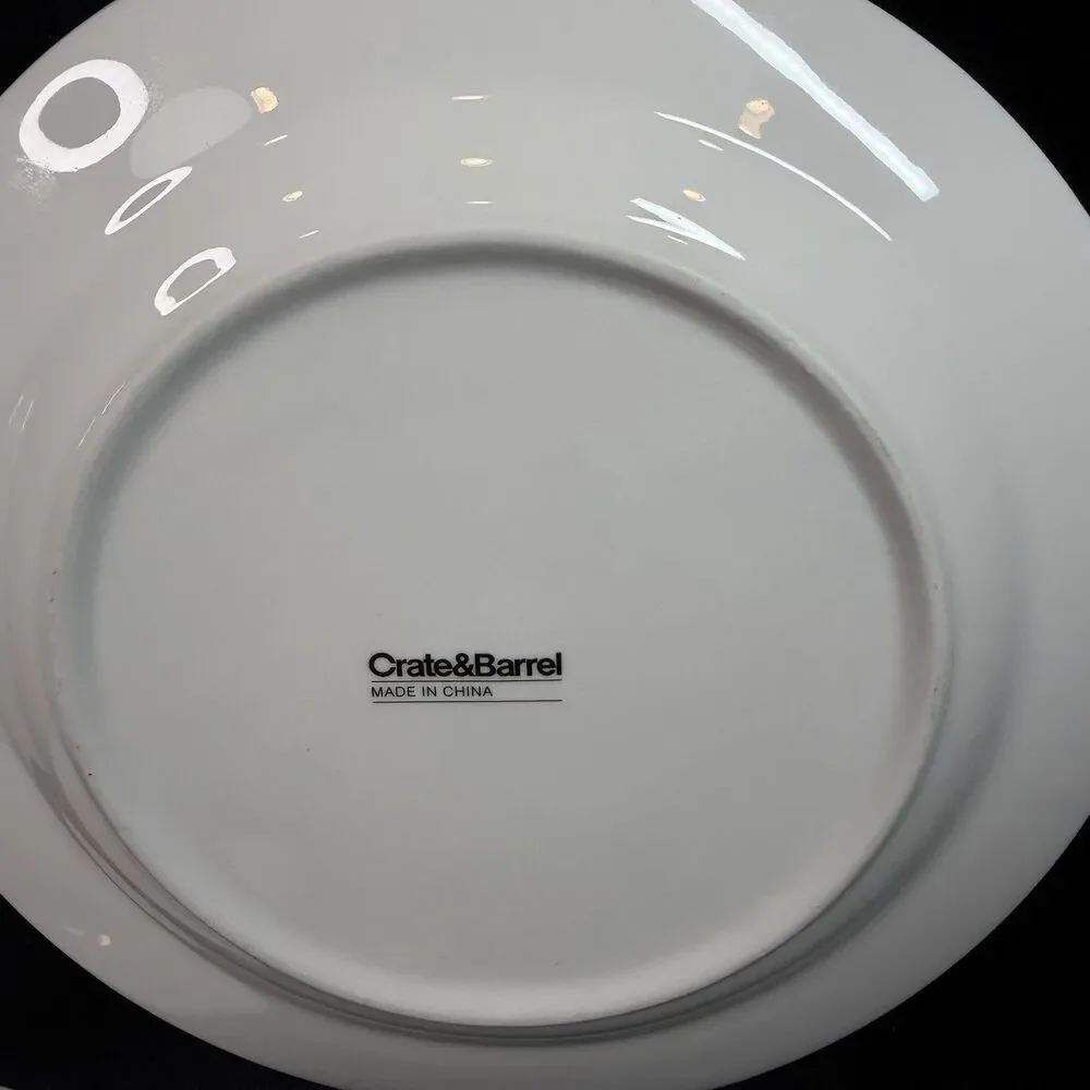 Crate & Barrel Passion Flower Plates Set of 3 Orange Floral 8” Salad Dessert